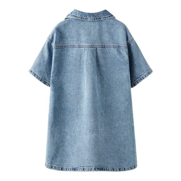 Zara Girls Short Denim Dress with Pockets Size 9 - Picture 2 of 8